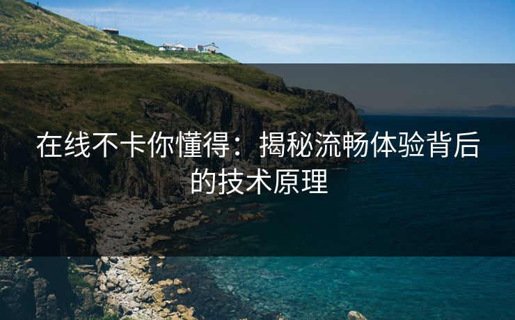 在线不卡你懂得：揭秘流畅体验背后的技术原理